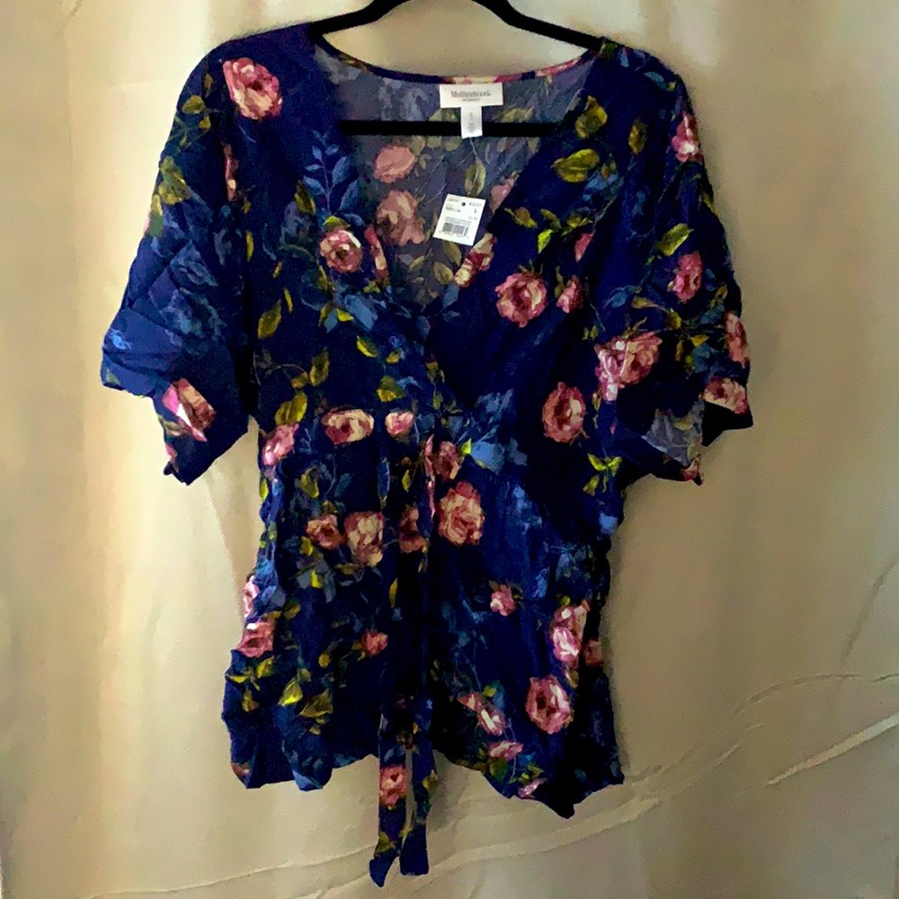 Women’s Navy Floral Blouse